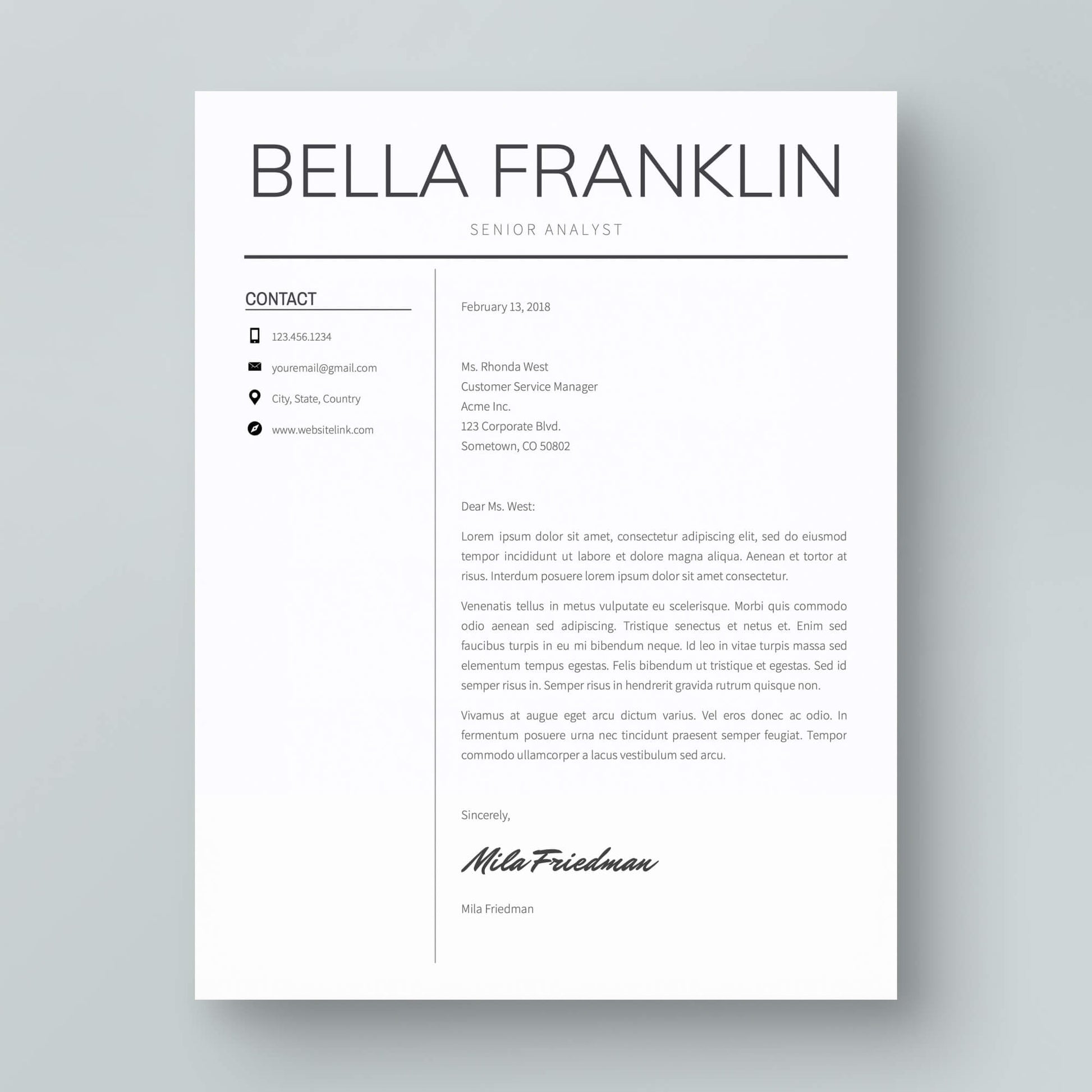 Resume Template: Bella Franklin - MioDocs