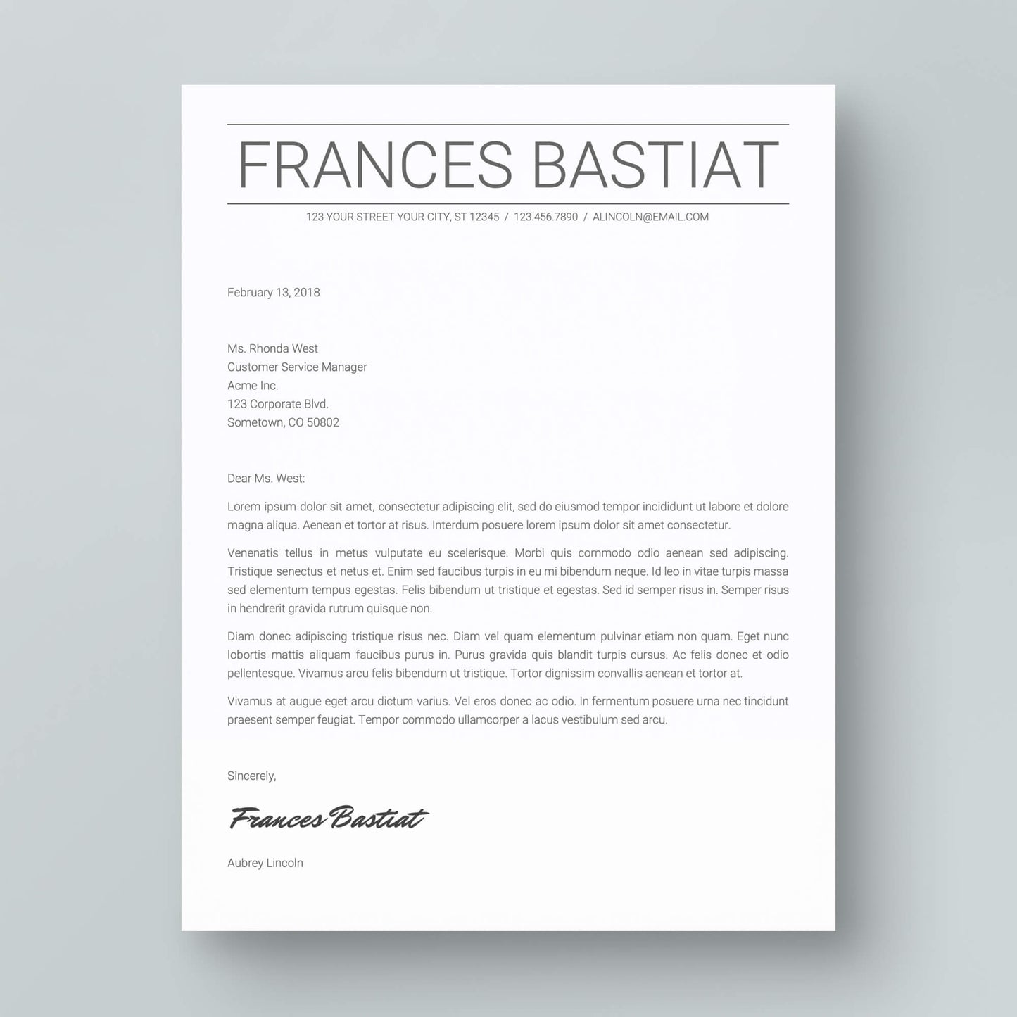 Resume Template: Frances Bastiat - MioDocs