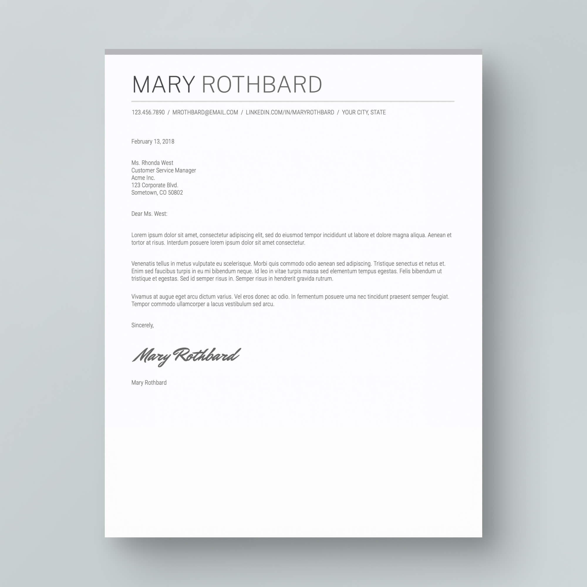 Resume Template: Mary Rothbard - MioDocs