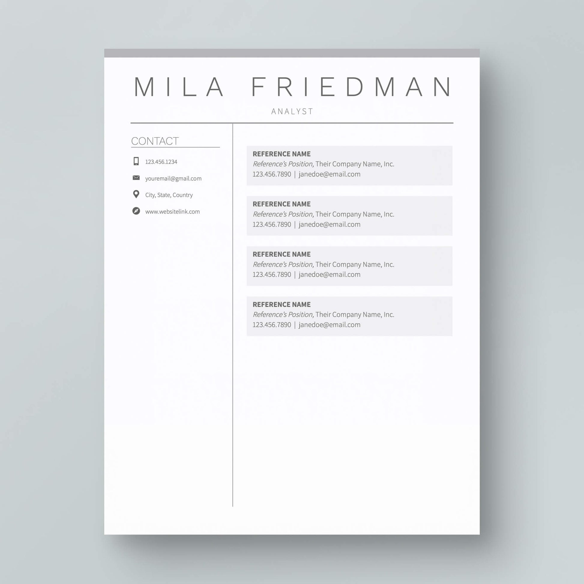 Resume Template: Mila Friedman - MioDocs