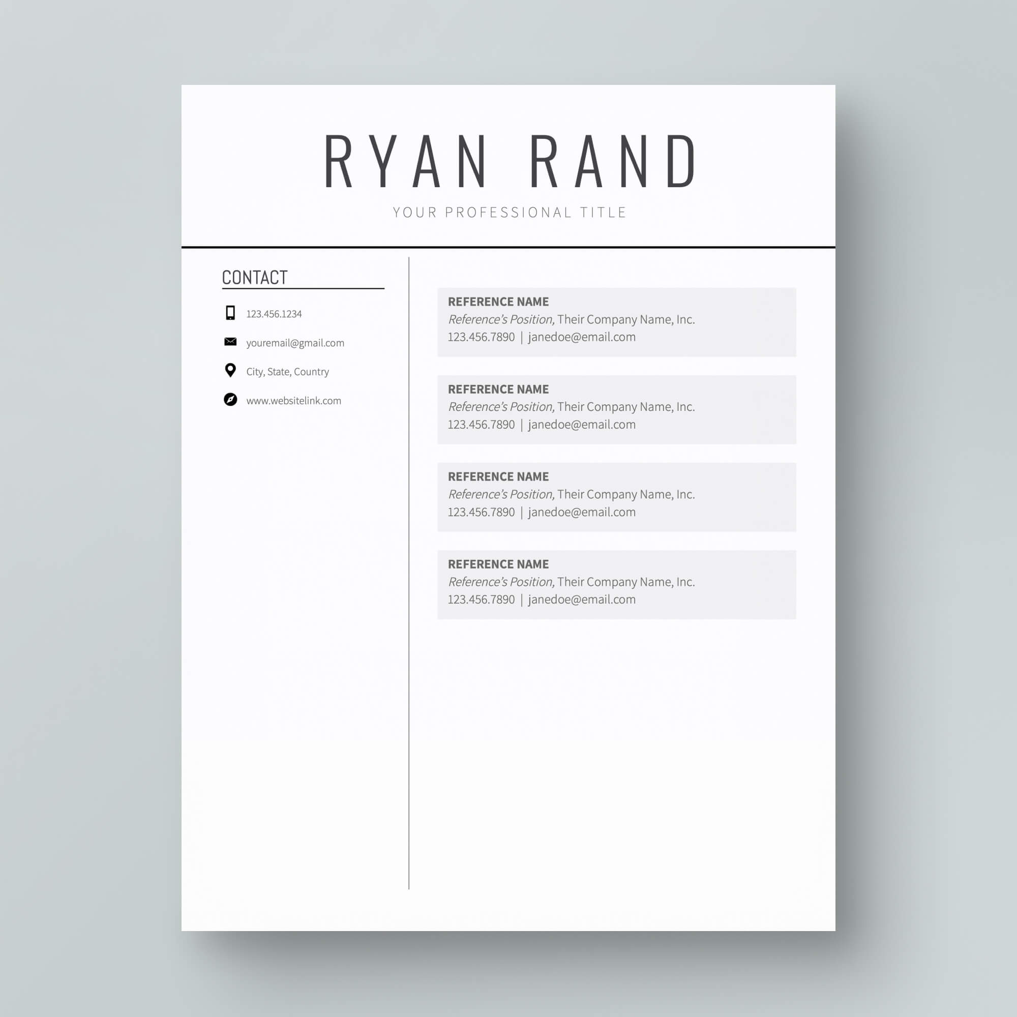 Resume Template: Ryan Rand - MioDocs