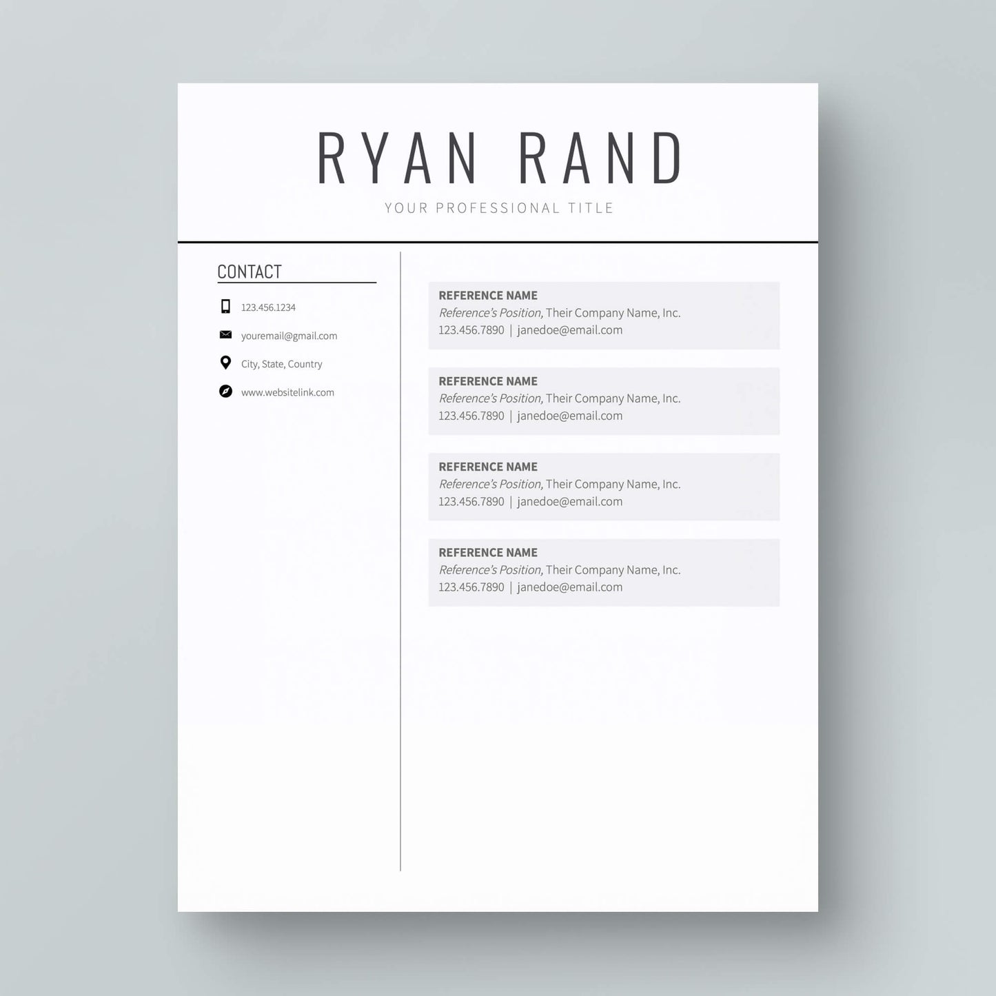 Resume Template: Ryan Rand - MioDocs
