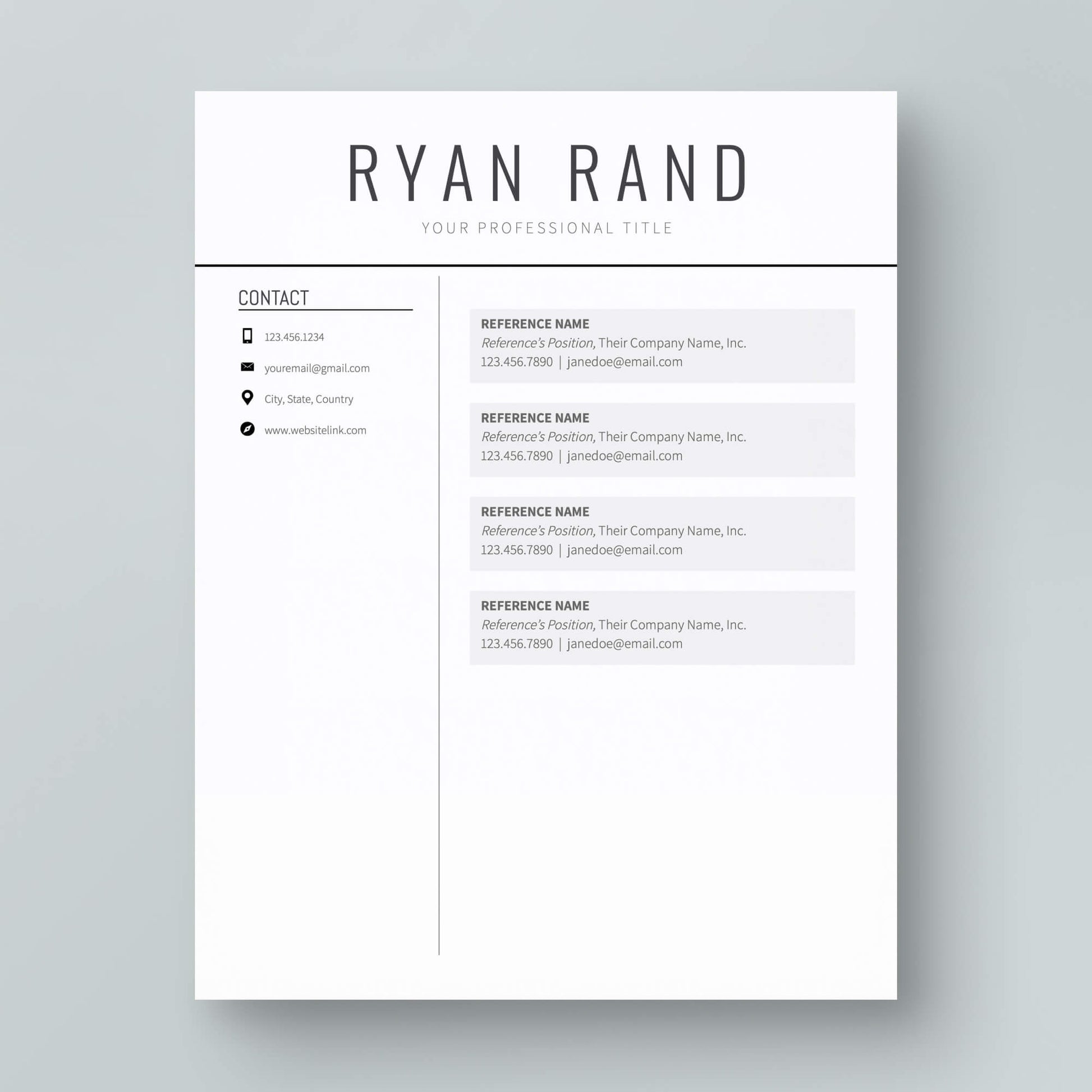 Resume Template: Ryan Rand - MioDocs
