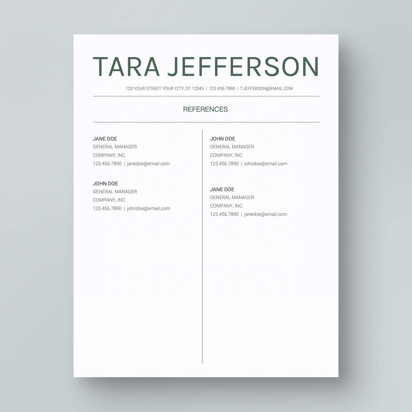 Resume Template: Tara Jefferson - MioDocs