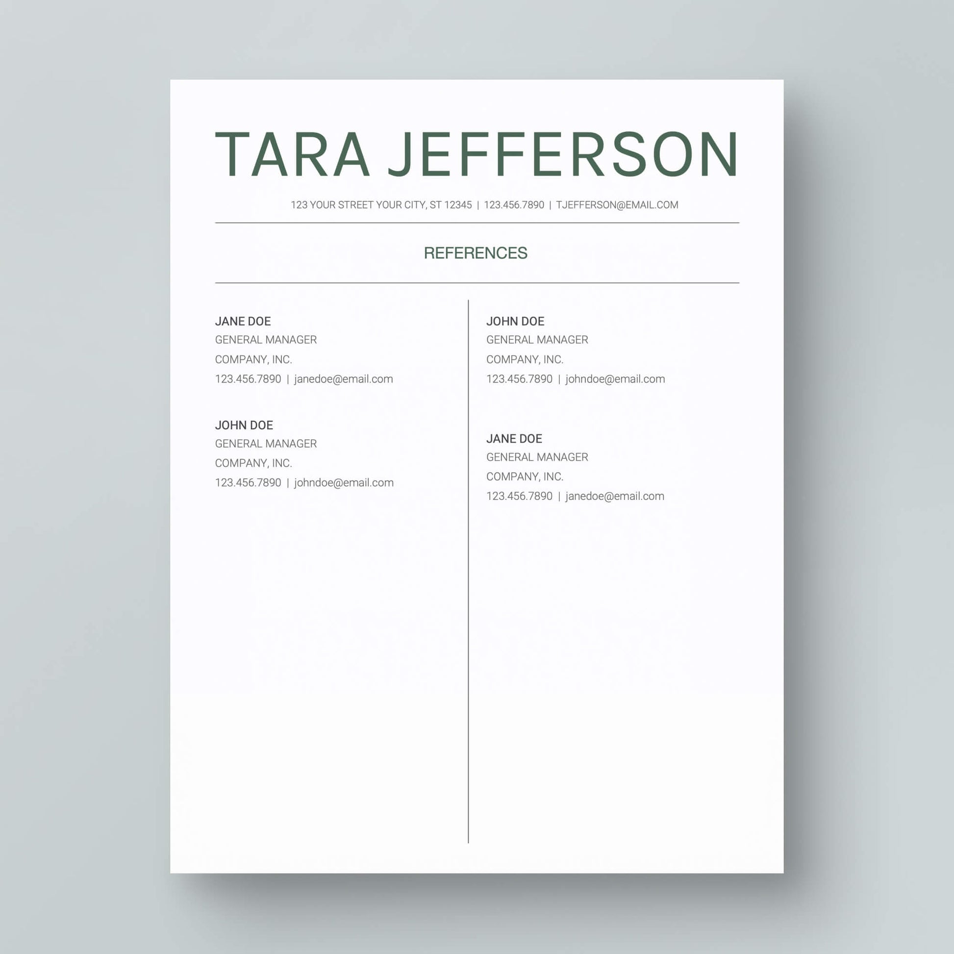 Resume Template: Tara Jefferson - MioDocs