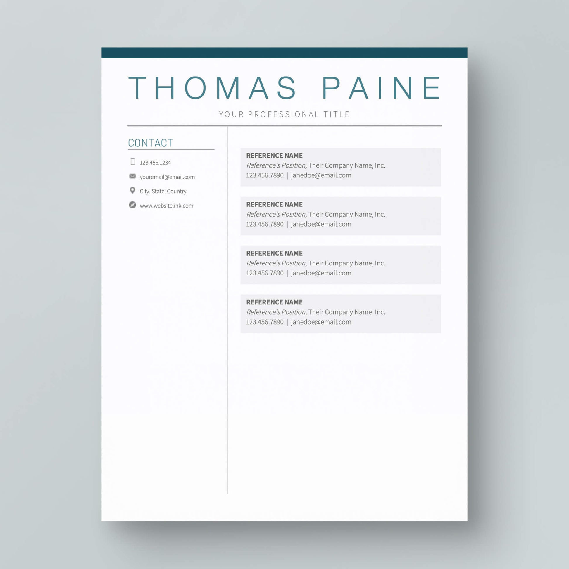 Resume Template: Thomas Paine - MioDocs