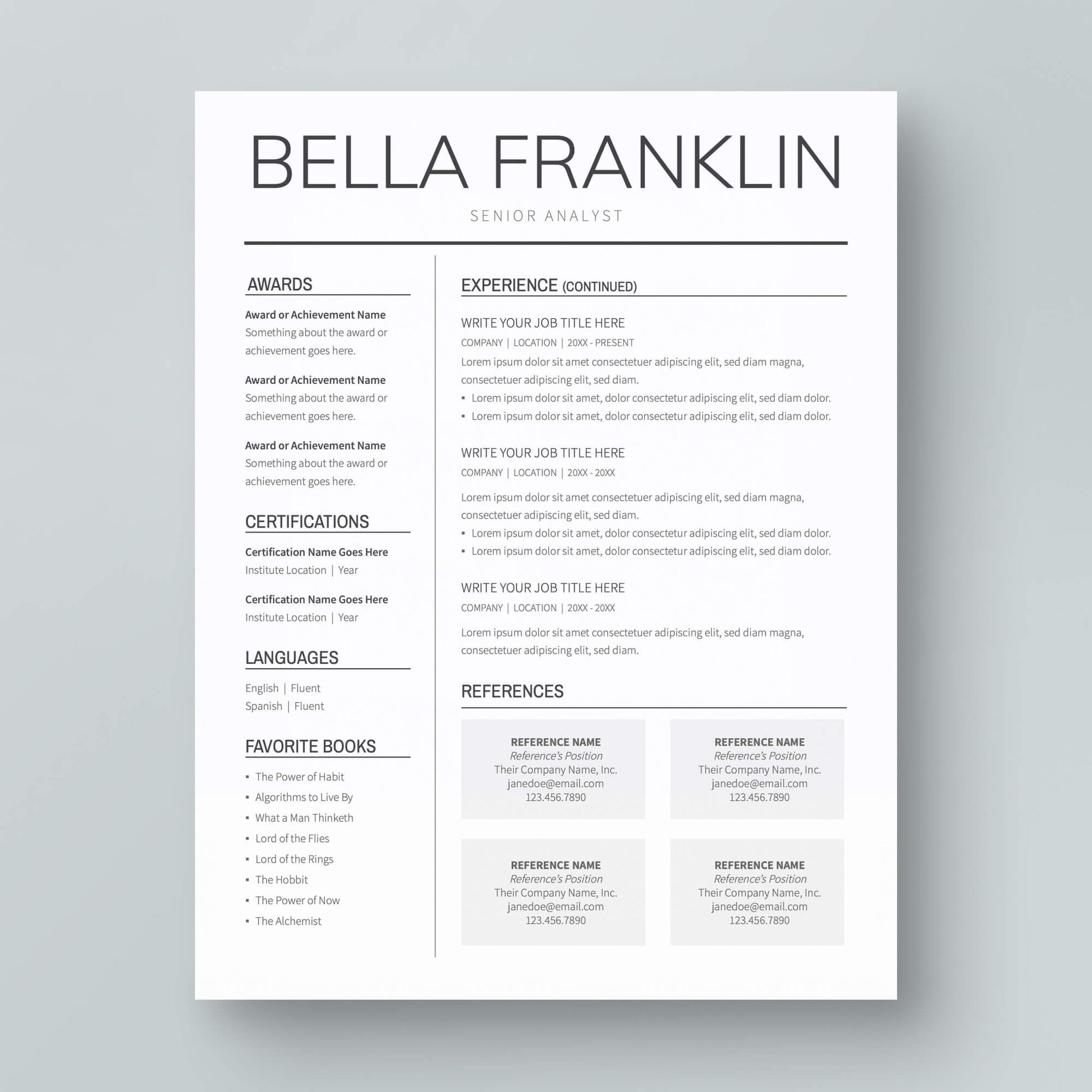 Resume Template: Bella Franklin - MioDocs