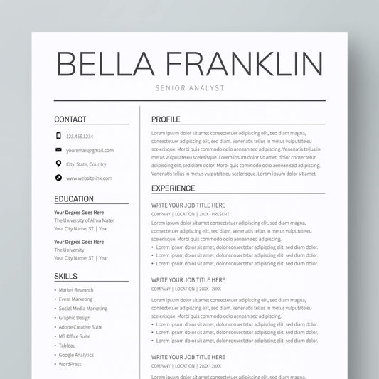 Resume Template: Bella Franklin - MioDocs