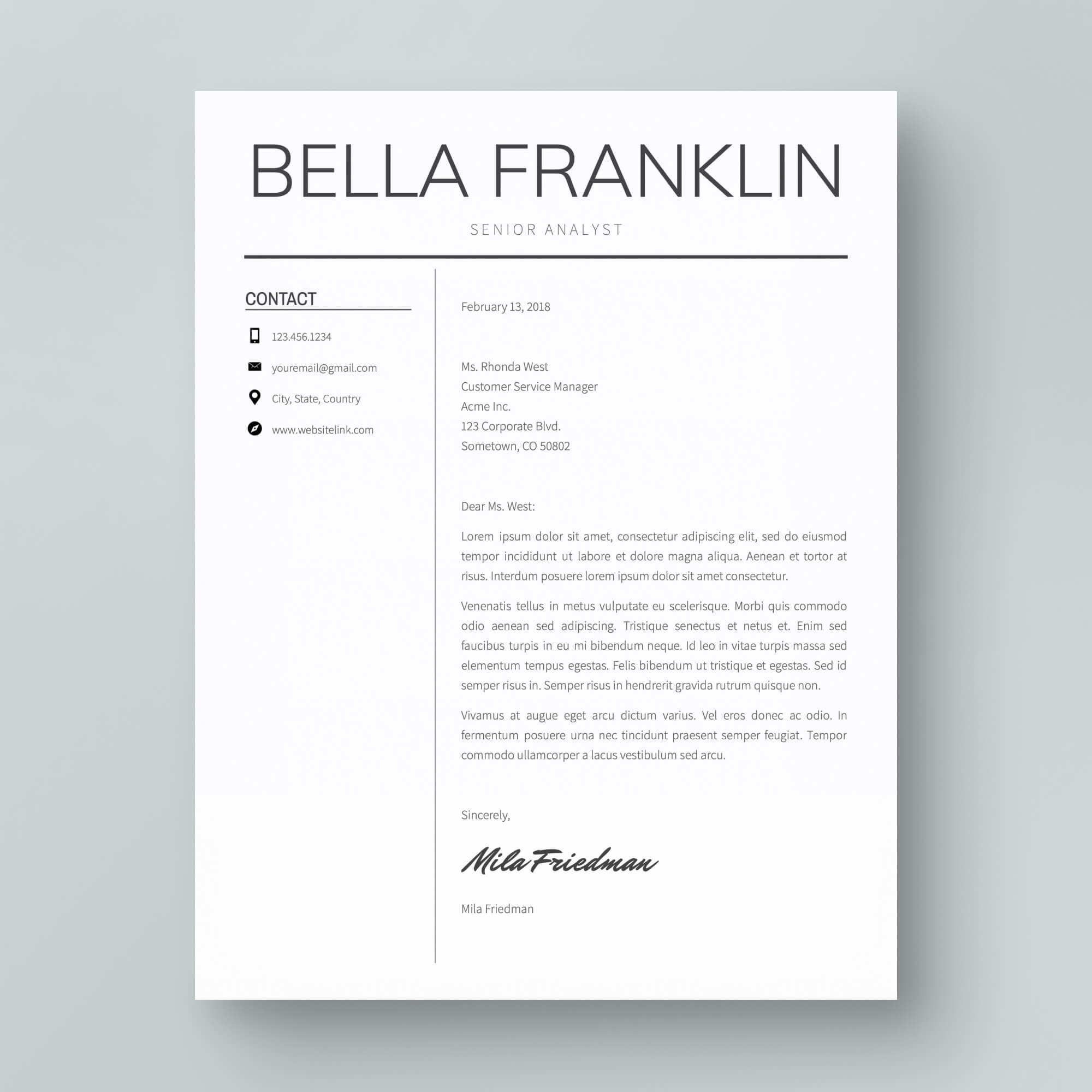 Resume Template: Bella Franklin – MioDocs