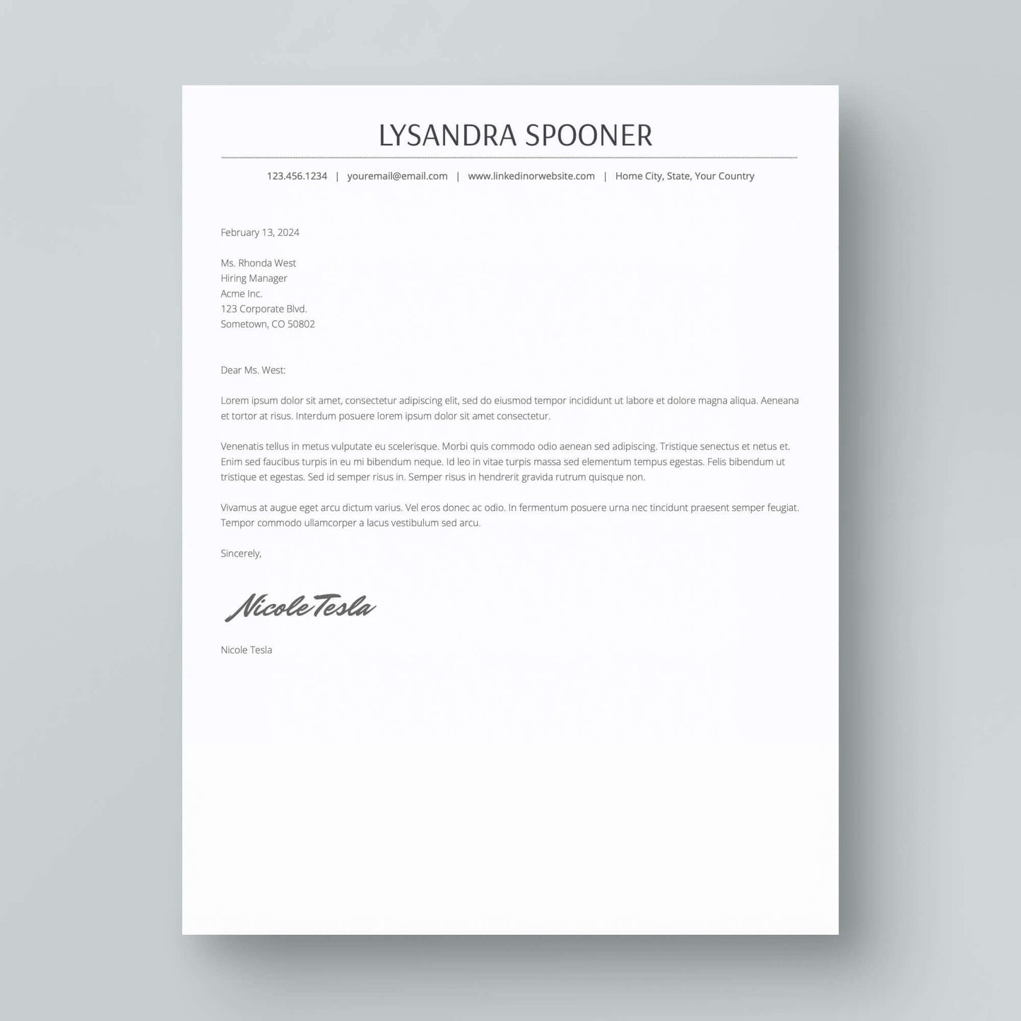 Resume Template: Lysandra Spooner - MioDocs