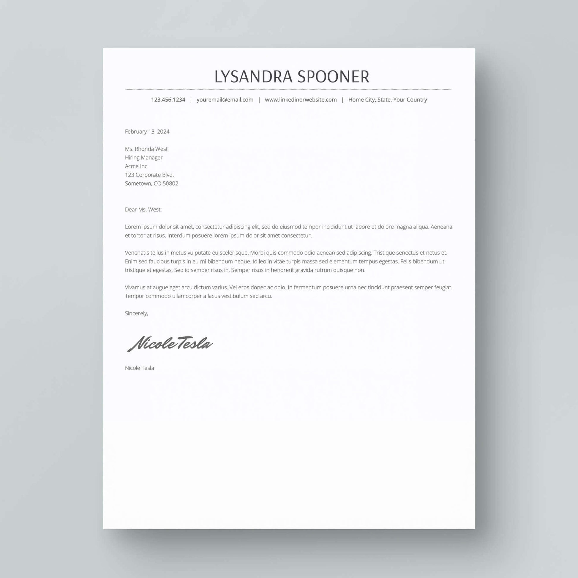 Resume Template: Lysandra Spooner - MioDocs