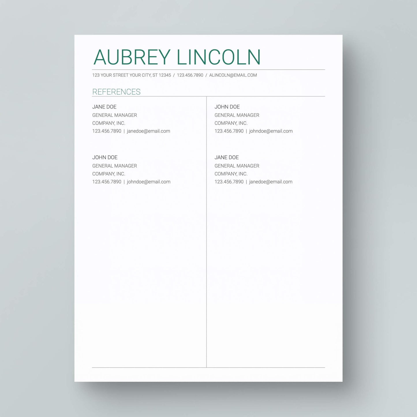 Resume Template: Aubrey Lincoln - MioDocs