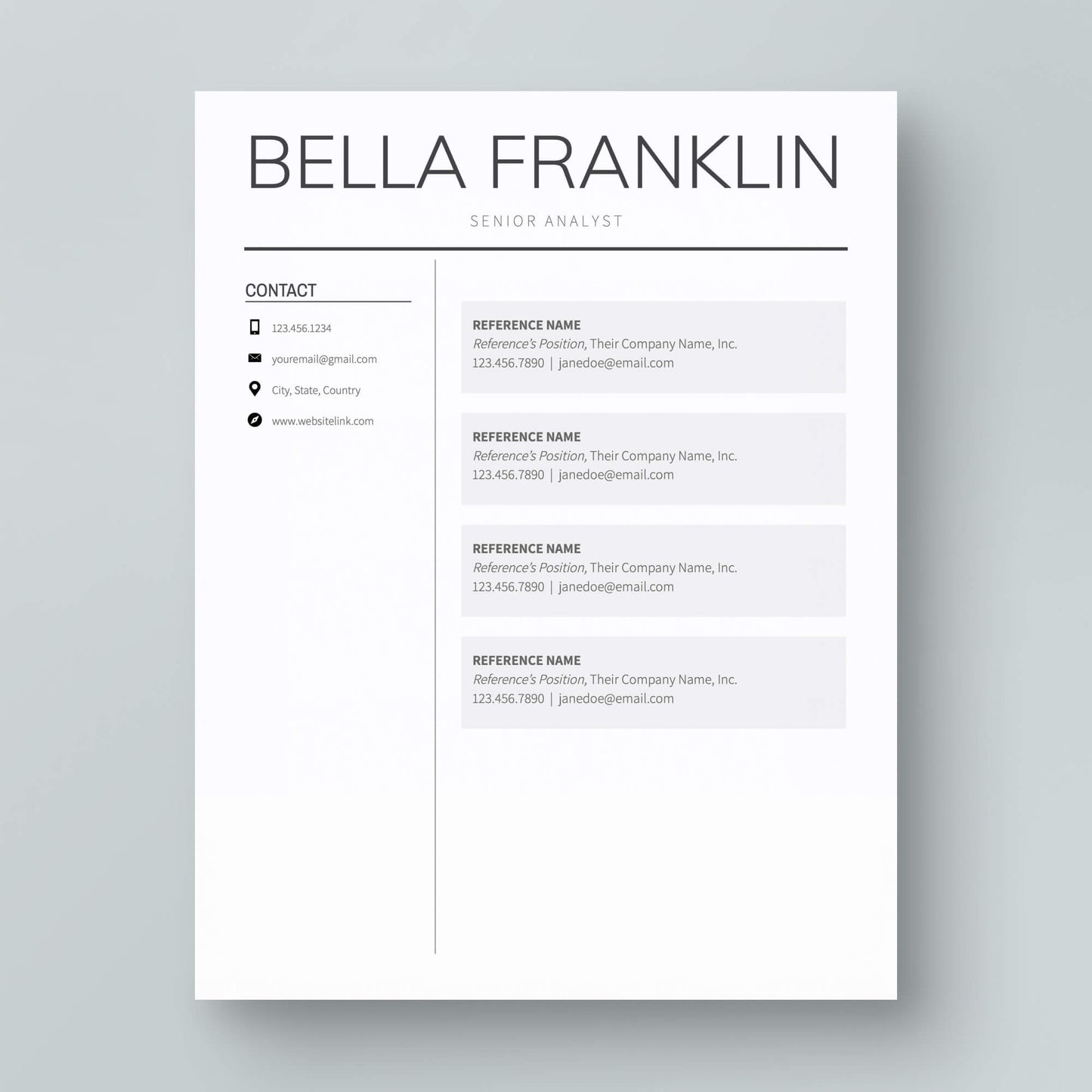 Resume Template: Bella Franklin - MioDocs