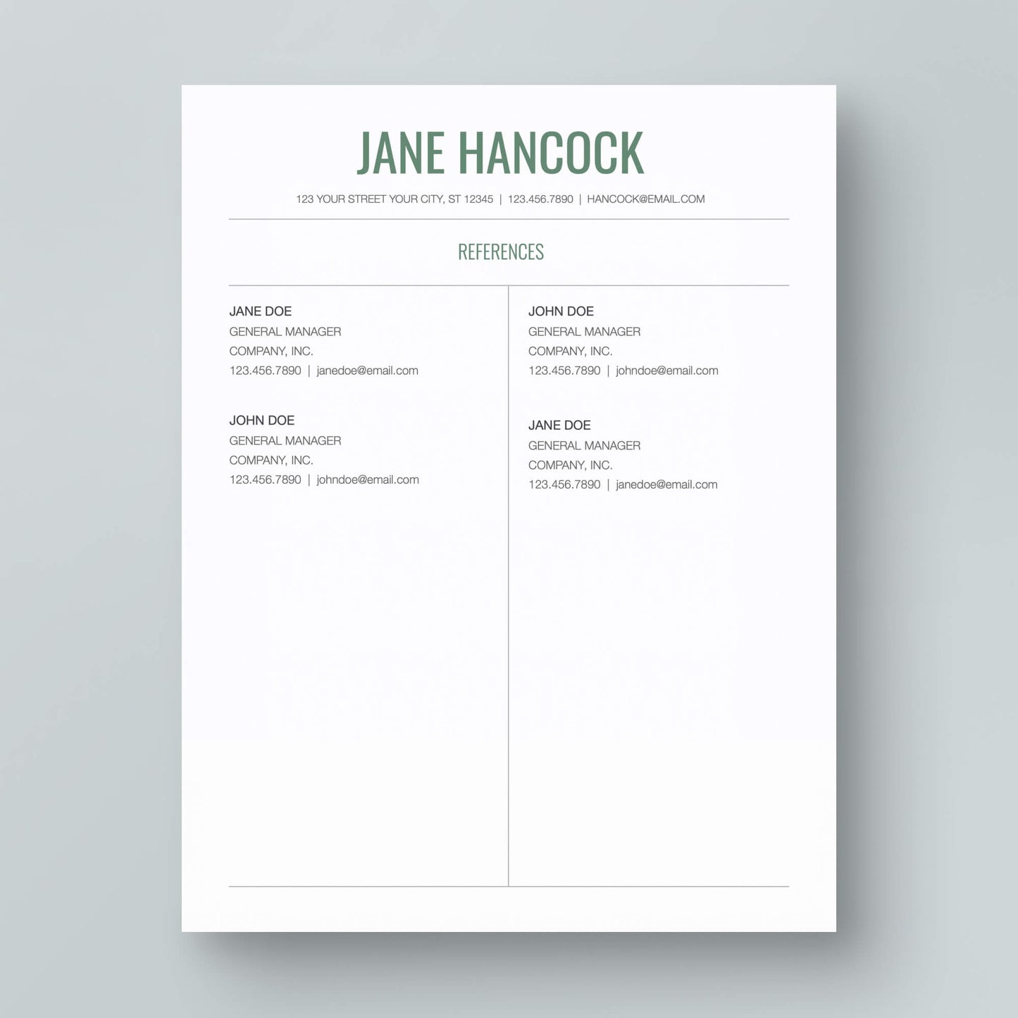 Resume Template: Jane Hancock - MioDocs