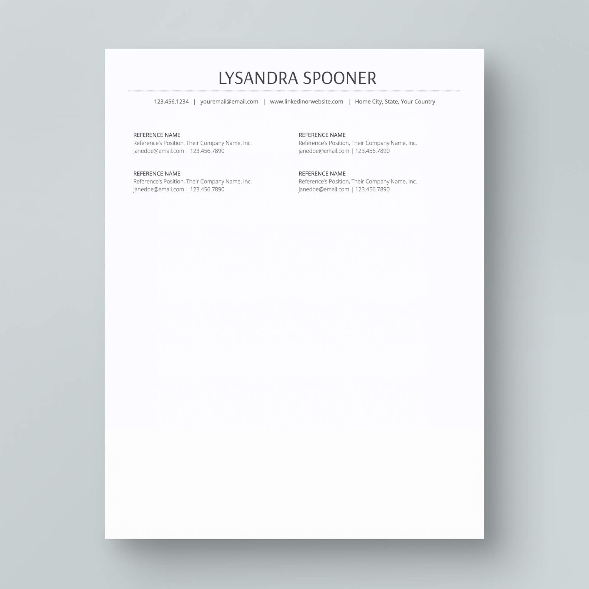 Resume Template: Lysandra Spooner - MioDocs